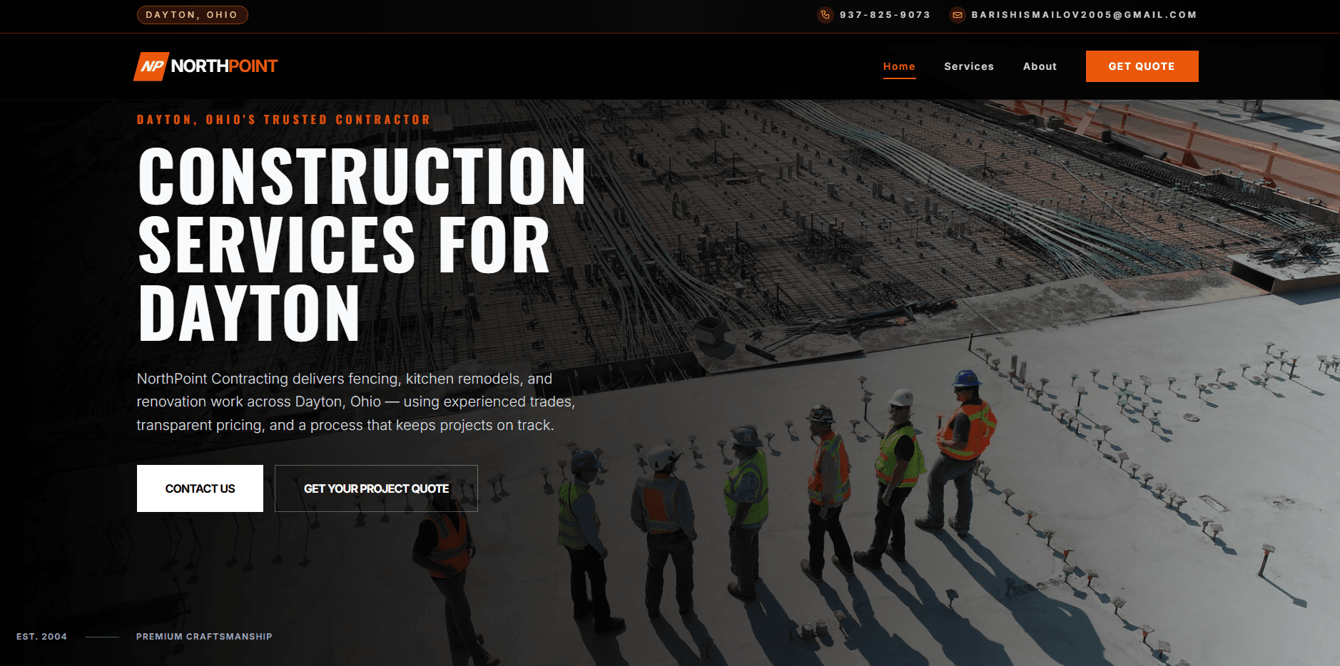 Northpoint Contracting portfolio screenshot by Cobalt Tech Solutions