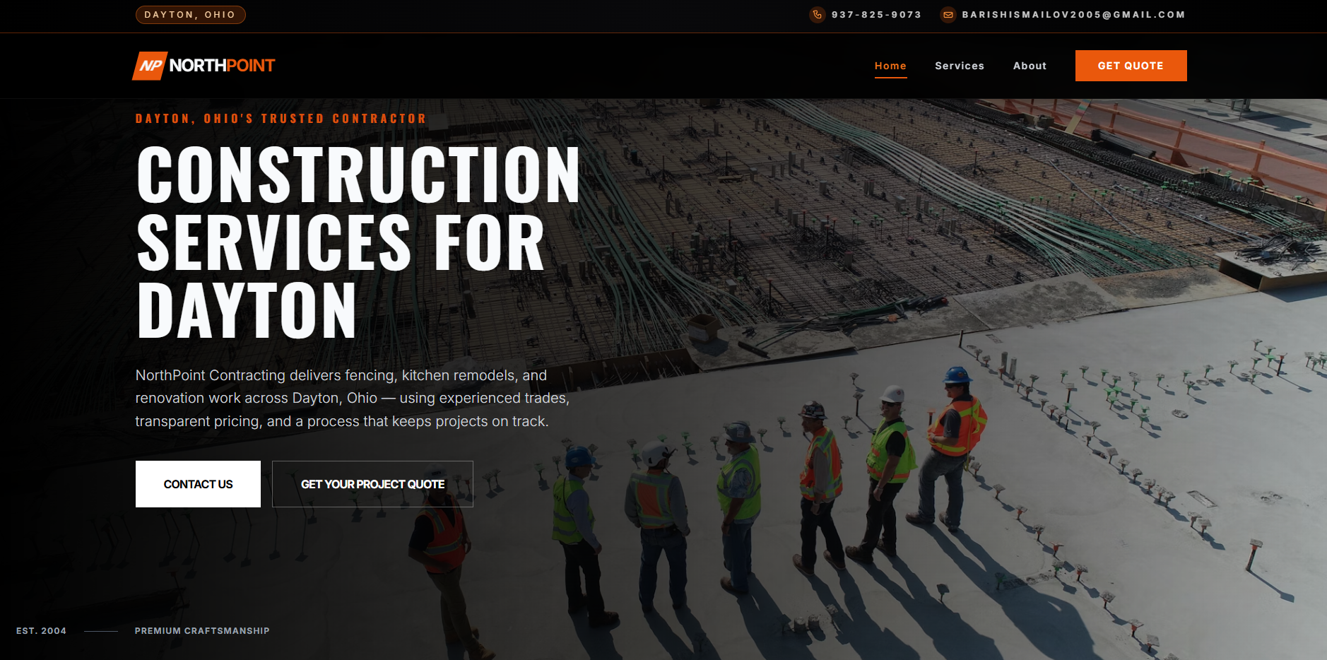 Northpoint Contracting portfolio screenshot by Cobalt Tech Solutions