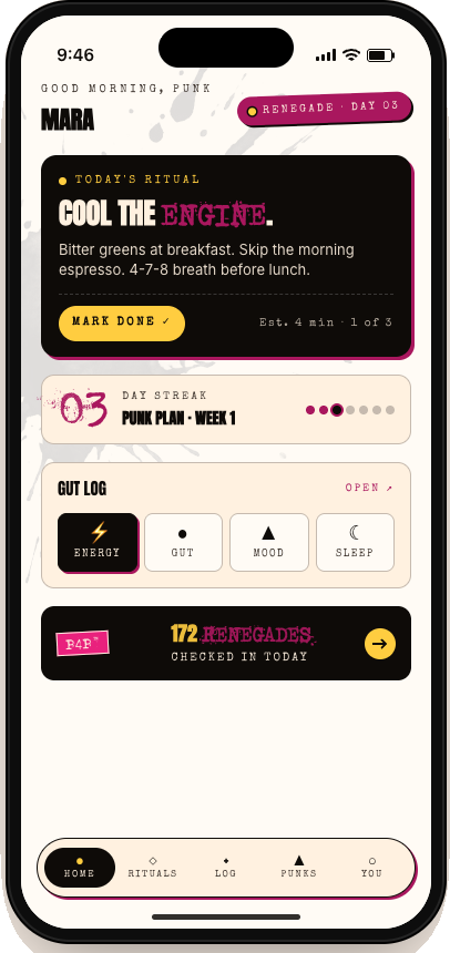 Health Punk dashboard